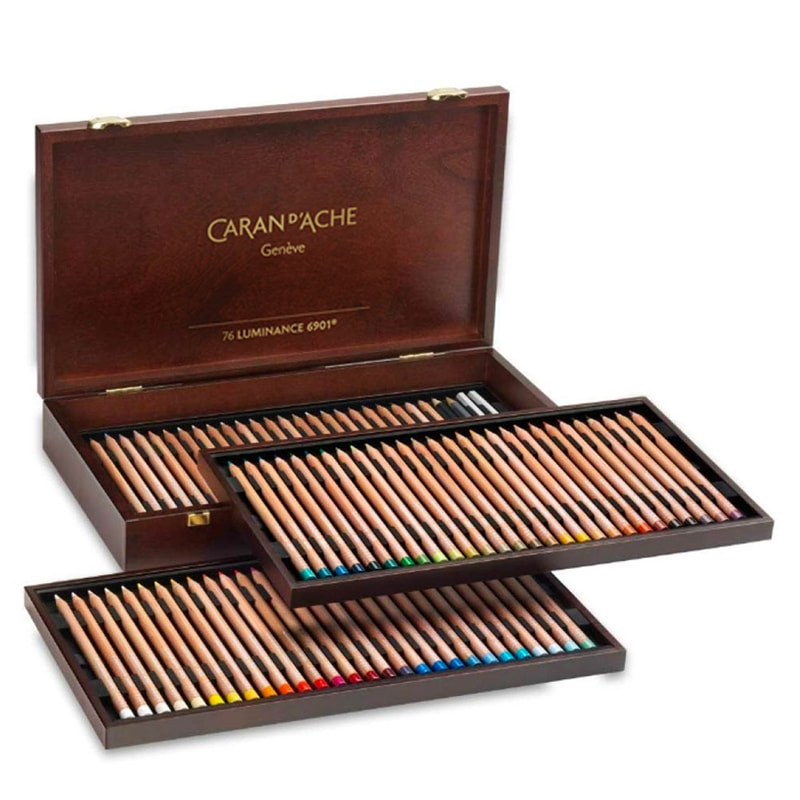 Caran d'Ache Luminance coloured pencils - wooden box of 76 colours