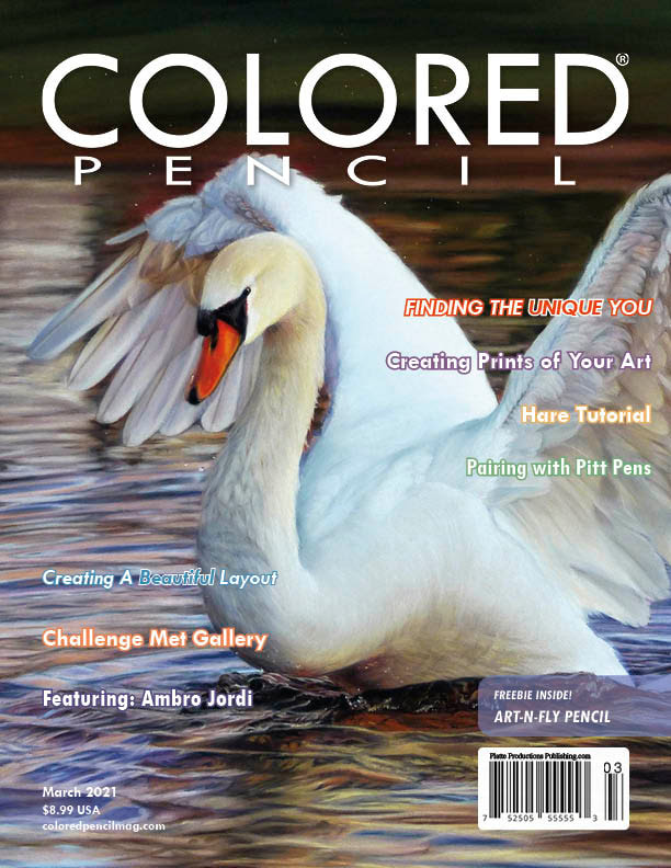Colored pencil magazine front page March 2021