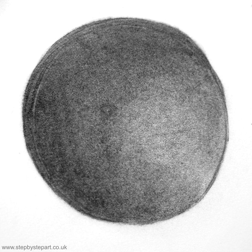 Sphere drawn using graphite pencils on White Stonehenge paper