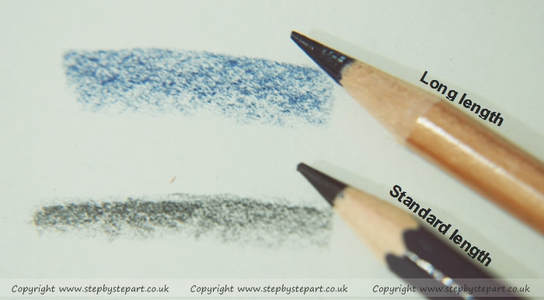 Pencil thickness applications of 2 coloured pencil brands