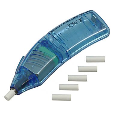 Jakar blue battery-powered eraser with refills