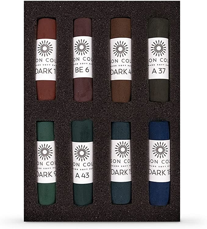Unison pastels  'Dark colours' set 8 pieces