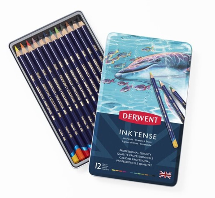 Derwent Inktense pencils tin set of 12