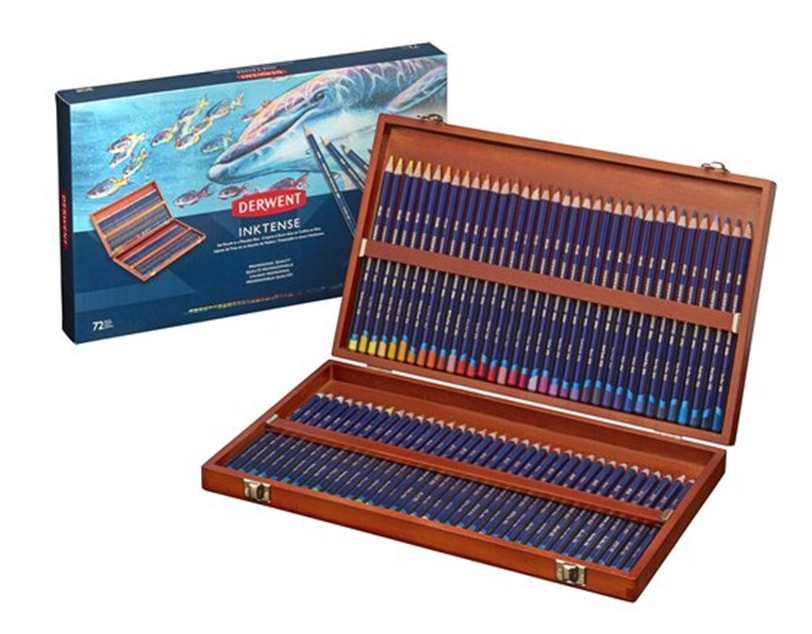 Derwent Inktense pencils wooden box set of 72