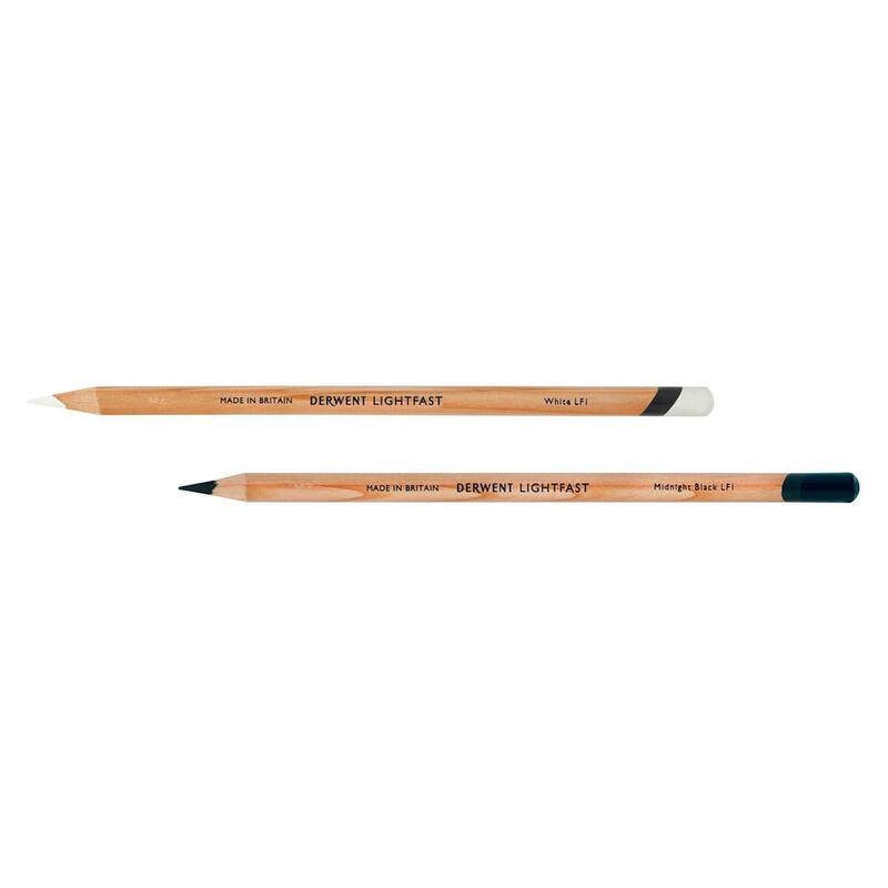 Derwent Lightfast coloured pencils - White & Midnight Black