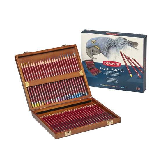 Derwent pastel pencils wooden box set of 48