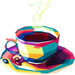 Colourful coffee cup digital image