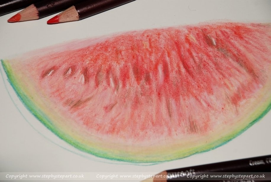 Watermelon drawing step by step tutorial