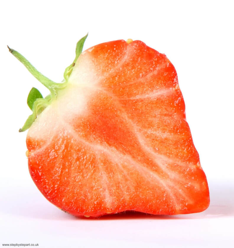 Image of a cut strawberry