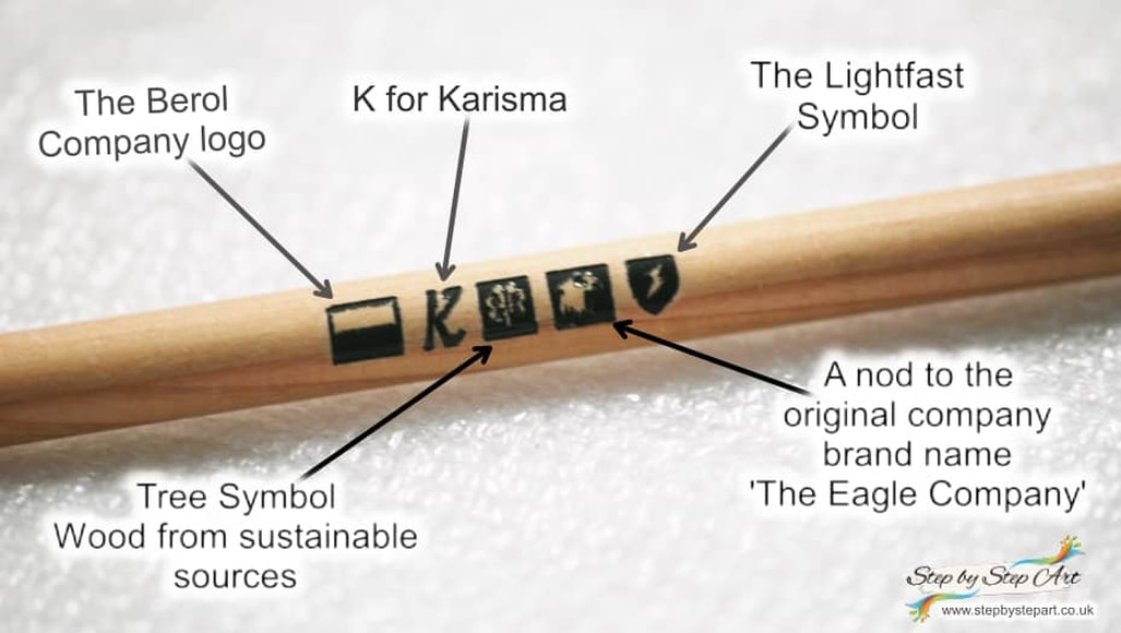 Berol Karismacolor pencil - meanings behind the logos and imagery printed on the pencil barrel