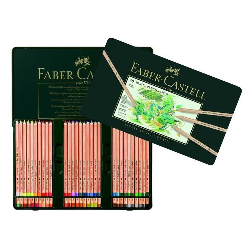 Tin of 60 colours - Faber Castell PITT pastel pencils