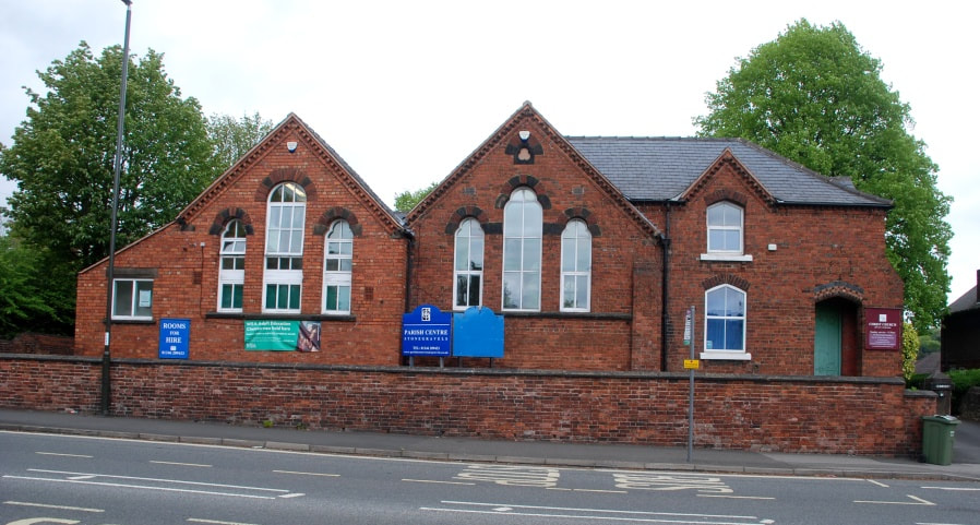 Front of the Parish Centre in Stonegravels at Chestefield, Derbyshire, UK