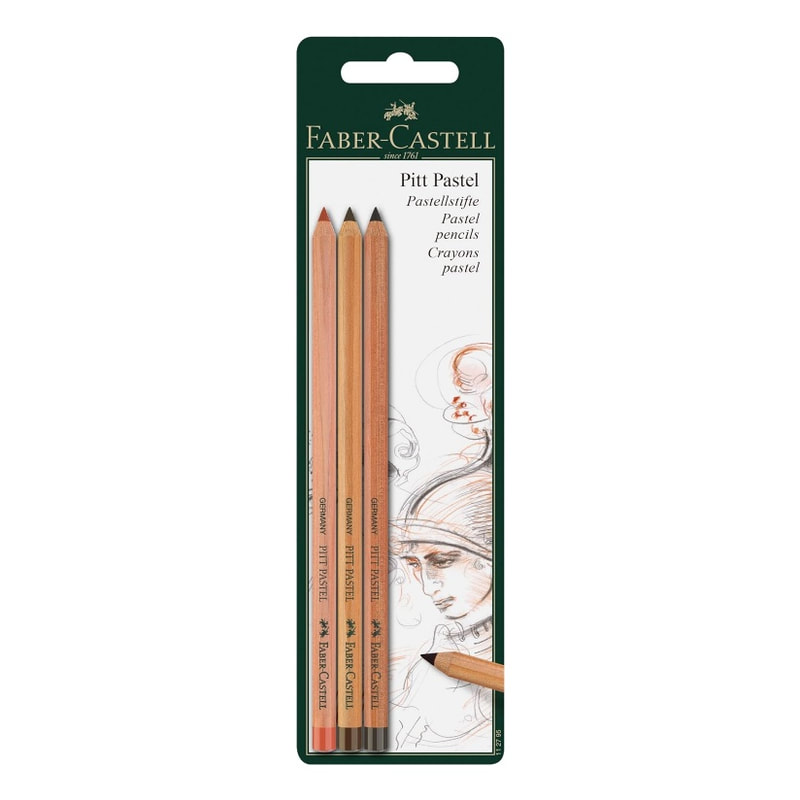 3 pack of brown tones - Faber Castell PITT pastel pencils