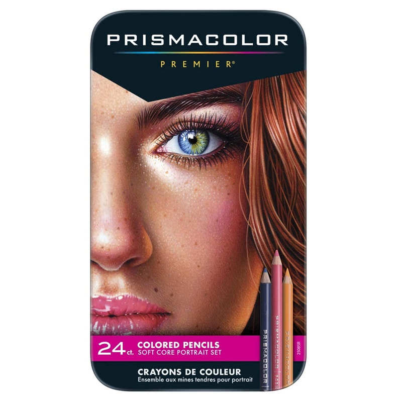 Prismacolor tin of 24 Portrait colours (Female cover design)
