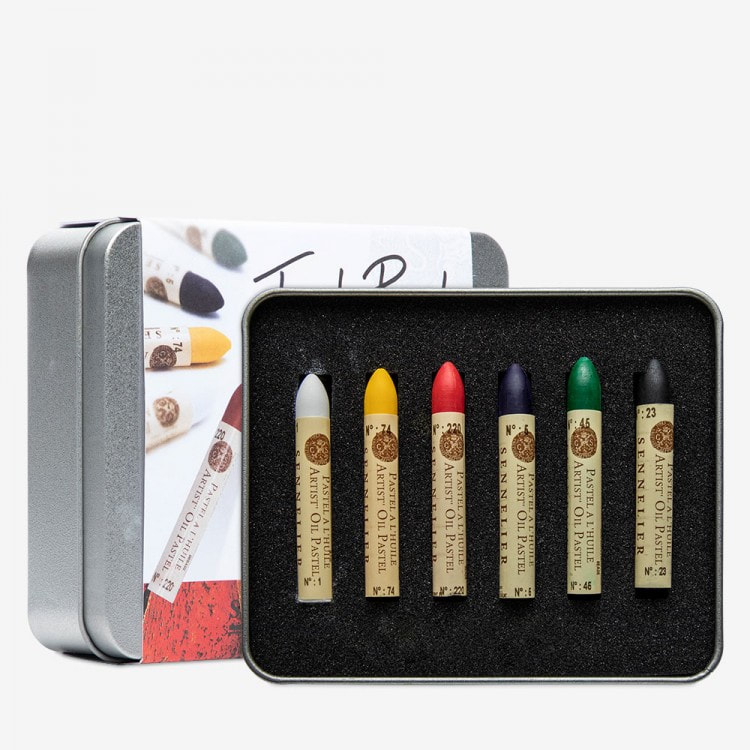 Sennelier oil pastels test kit - 6 colours
