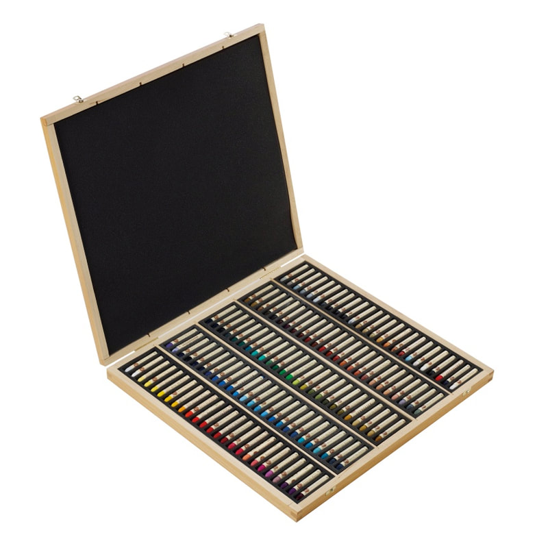 Sennelier oil pastels - 120 colours in a wooden box