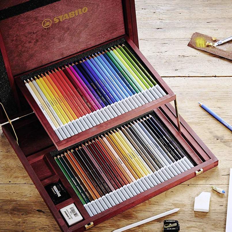 Stabilo CarbOthello pastel pencils wooden box set