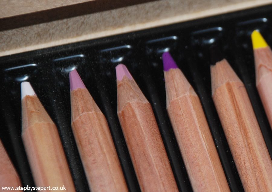 Tips of the Caran d'Ache Luminance pencils stored in the KX Rack from Creations by Rod