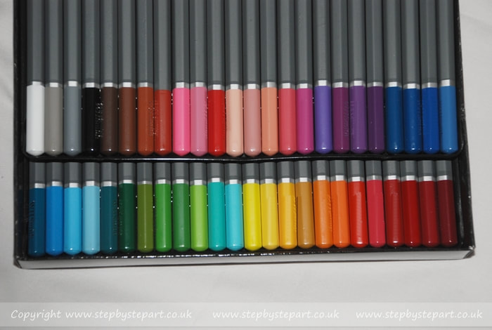 Pencil colours in the 48pack of WH Smith Colouring pencils