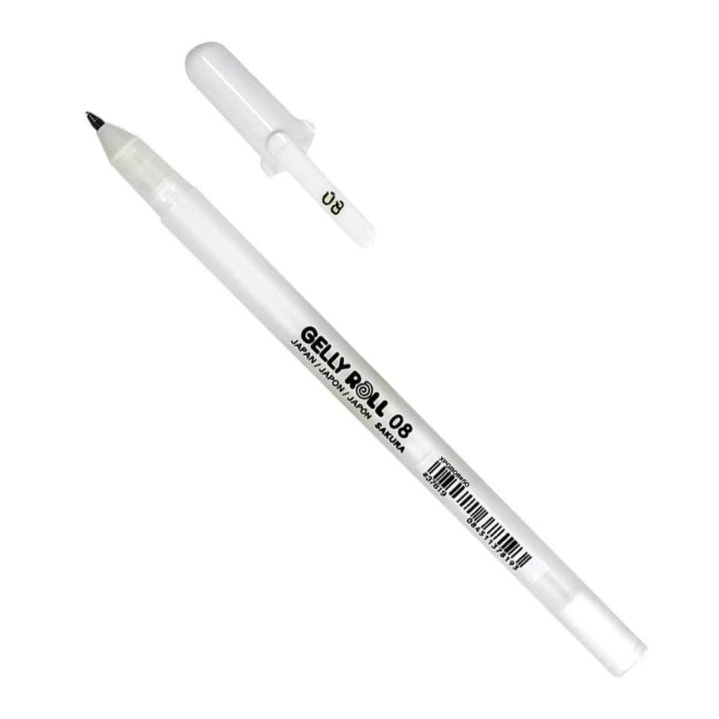 Sakura gelly roll pen in white - nib size 08
