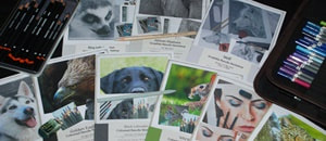 workshop booklets for our coloured pencil and graphite pencil art workshops in Chesterfield